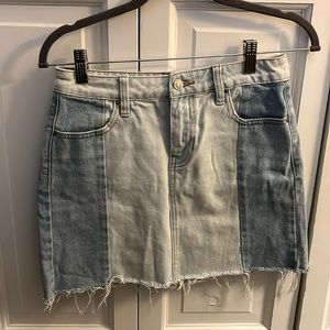 Two tones Jean mini skirt